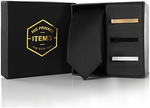 Skinny Tie 2" - Thin Necktie Clip Set 1.5" - 3 pcs