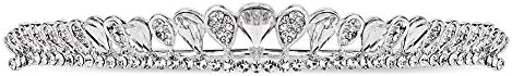 ANGSTEP Rhinestones Crystal Tree Leaf Style Bridal Tiara Crown Headband Prom Wedding Hair Jewelry (HG-4)
