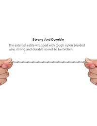 Trendsetter - Cable de carga múltiple 3 en 1 de nailon trenzado de alta calidad, 3.3 ft, con conector micro USB tipo C para teléfono 7 7 Plus Galaxy S8 y más