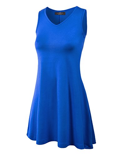 MBJ WT827 Womens Sleeveless V Neck Dress Top M ROYAL_BRITE