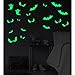 LUDILO 35Pcs Halloween Party Decorations Halloween Decals Wall Stickers Halloween Glow Stickers Glow in The Dark Stickers Bats Luminous Ghost Peeping Eyes Halloween Decor for Kids Room