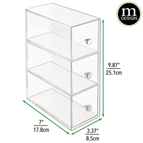 mDesign Plastic Stackable Desktop Organizer Tower Storage Station with