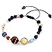 Adjustable Space Galaxy Planet Bracelet- Astronomy Handmade Galaxy Solar System University Bracelet Full Moon Earth Bracelet Gifts for Women and Girls