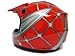 Youth Kids Red Spider Net Dirt Bike Motocross MX Dirt Bike ATV Off-Road Helmet DOT (Small)