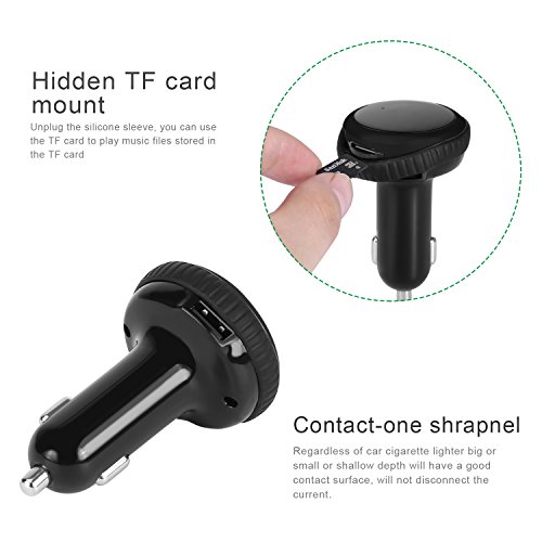 Favoto Bluetooth FM Transmitter with Smart Car Locator Radio Transmitter with AUX Wireless In-car Audio Adapter Transmitter MP3 Player Dual USB Fast Charger Handsfree Call GPS 【Fast Find Car】