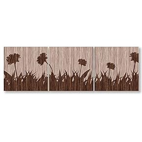 Wall26-3 Panel Canvas Wall Art- Wooden Texture Art -Giclee Painting Wall Bedroom Living Room Home Decoration - 12"x12"x3 Panels