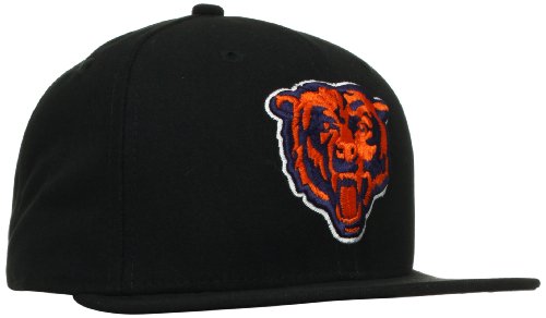 NFL Chicago Bears Black and Team Color 59Fifty Fitted Cap, Black/Black, 8