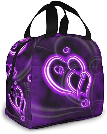 purple insulated lunch bolsa