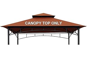 CoastShade 5ft x 8ft Grill BBQ Gazebo Roof Top Double Tiered Replacement Canopy Roof Outdoor Gazebo Tent Roof Top (Rust)