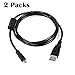 SN-RIGGOR 2 Packs Replacement UC-E6 / UC-E16 / UC-E17 USB Cable Cord Lead Battery Charger - Supports Charging in Select Models Compatible with Most Coolpix Digital Camera (Models Stated Below)