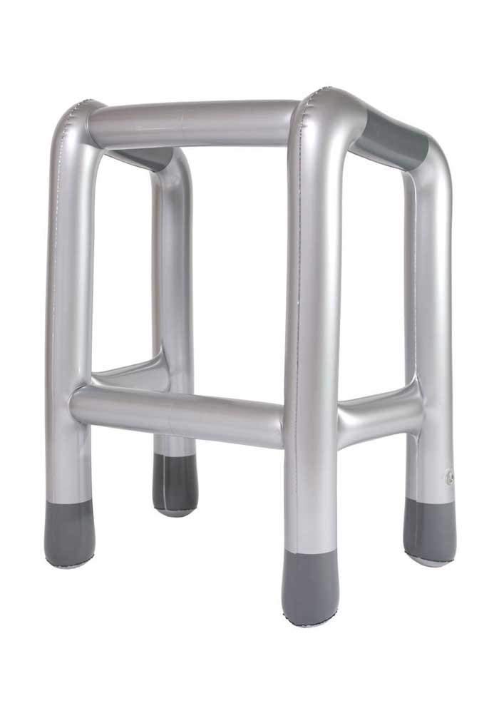 Cepewa Funny Inflatable Walking Aid, Rollator, Walking Frame, Silver, Fun Gag Gift for Grandma and Grandpa or Fancy Dress, Costume for Carnival, Halloween Birthday, Joke Item