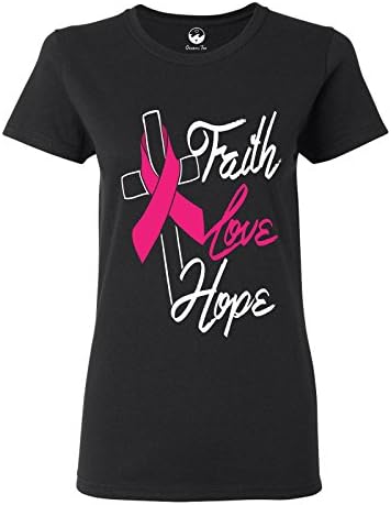 Faith Love Hope T shirt Breast Cancer Awareness Tee Shirts Women T Shirt OT725098