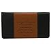 Christian Art Gifts Checkbook Cover for Women & Men - Strong & Courageous - Black and Tan Faux Leather Christian Checkbook Cover for Duplicate Checks, ID, Credit Cards & Pen Loop Holder - Joshua 1:9