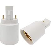 E-Simpo 4pcs G23 to E26/E27 Adapter 2Pin Socket Adapter G23 to E26 Lamp Base Holder Socket Extender Converter,CE Rohs Single Tab, 2P in Parallel (4-Pack)