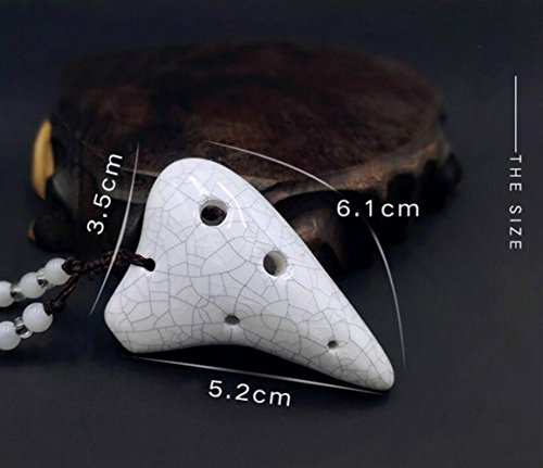 Easyflower Wonderful Musical Instruments Toy Mini Super Treble F Ssmall Ocarina Smoked 6-Hole Necklace Pendant(Black) - Thumbnail 4