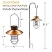 EKQ ROJOY 1Pack Upgrade Hanging Solar Lights Lantern with 1 Shepherd Hook,Metal Solar Waterproof Lantern for Pathway Garden Outdoor (1Pack) (Coppe)