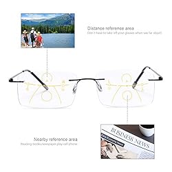 Rimless Progressive Multifocus Reading Glasses