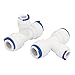 uxcell 3/8-inch x 3/8-inch x 1/4-inch T Shaped 3 Way Tube Quick Push in Connector 3pcs for RO Water System