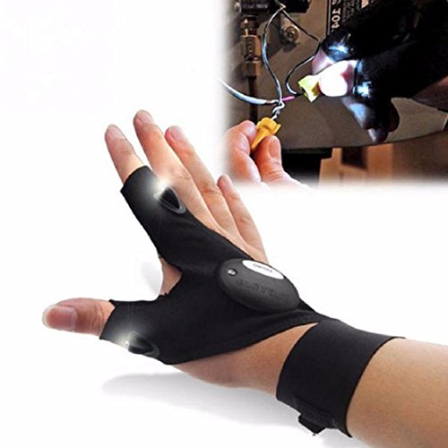 Ikevan 1PC Night Fishing Glove with LED Light Rescue Tools Outdoor Gear (Right hand)