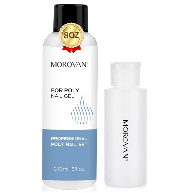 Photo 1 of Morovan Poly Gel Slip Solution, 8 oz Nail Slip Solution Nail Extension Gel Liquid Set with Travel Bottle Anti-Stick Slip Solution for Poly Gel Nails Smooth Easy Nail Cleaner DIY Nail Extension Gel Slip Solution
