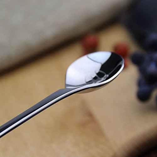 Curved Baby Spoon Toddler Utensils Stainless Steel for Right Handed,BPA Free Self Feeding Led Weaning Training Learning Eating Food Metal First Spoons Kids Children Silverware with Cute Rabbit Carrot