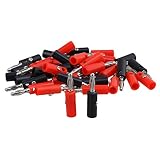 RDEXP 40pcs Nickel Plated 4mm Multimeter Probe Banana Plug Male Screw Type Connectors