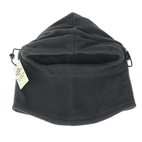 EOZY Unisex Adult Multi Use 6 in 1 Thermal Warm Fleece Balaclava Hood Full Face Mask Hat Grey