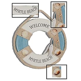 WOODEN NAUTICAL LIGHTHOUSE ANCHOR WALL HANGING ORNAMENT, NAUTICAL LIFE RING WALL AND DOOR HANGING ORNAMENT PLAQUE (white… 41xbFSKbiyL