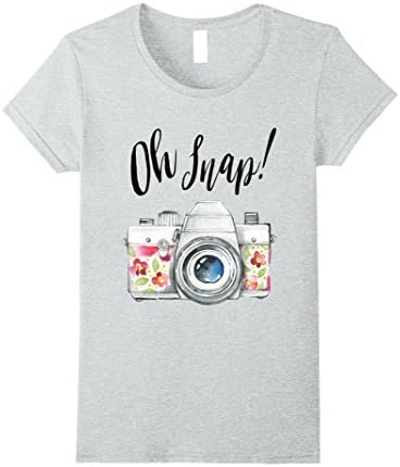 Womens Oh Snap, Funny T-Shirt For Photographers Small Heather Grey