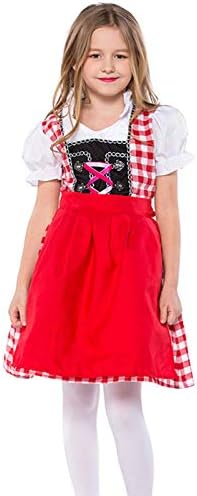 Girls Oktoberfest Dirndl Dress Costume German Bavarian Fancy Dress for Carnival Party