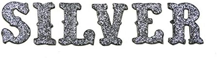 Silver Metallic Glitter HandCut Chipboard Uppercase Letters Alphabet set Sickers 1.5" Anitque Font