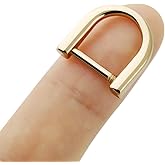 6 pcs Tiny D-Rings Shackle Screw Ring for Key Holder Zip Puller Purse Replacement Paracord Bracelet 0.4 Inch Inside Bar (Gold)
