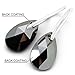 ROYAL CRYSTALS Sterling Silver 925 Black Teardrop Earrings For Women Made with Crystals Imitation Glass