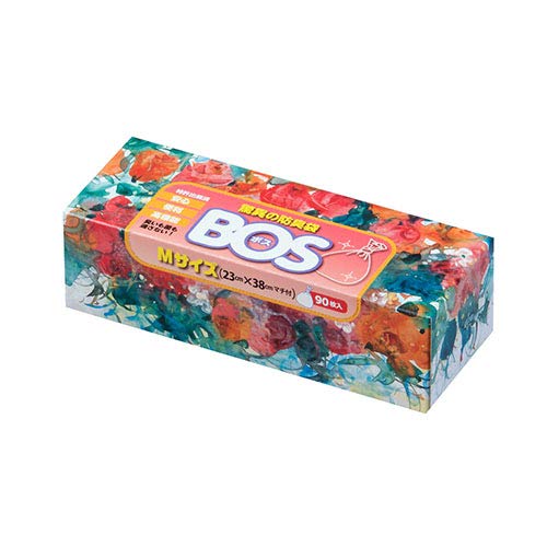 驚異の防臭袋 BOS (ボス) Mサイズ 90枚入り おむつ ・ うんち ・ 生ゴミ などの 処理 に最適 【袋カラー：ホワイト】商品画像