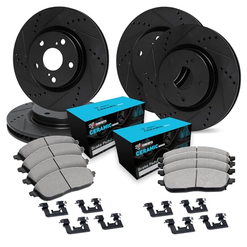 R1 Concepts Front and Rear Brake Kit Fits 2013-2015 Jaguar XF 2.0L| Ceramic Pad…