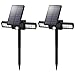 USB Solar Lights 200Lumens Max, Hallomall 360°Outdoor Solar Motion Lights Spotlights,Waterproof Dual Head Solar Garden Lawn Yard Pool Landscape Wall/In-ground Lights (2, white)