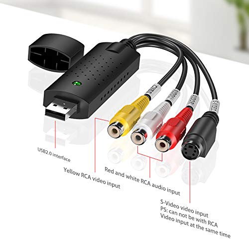 Usb 2.0 Audio/Video Convertitore,Scheda Di Acquisizione Video Usb,Digitalizza E Modifica Video Da Qualsiasi Sorgente Analogica Incluso,Adattatore Video Per Editing