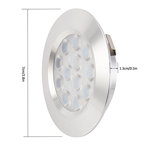 WarmCare 12V LED RV Ceiling Dome Light Interior Lighting Downlight for Trailer Camper Motorhome Sailboat Yacht White 4Pcs - Thumbnail 4