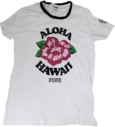 Victoria's Secret Floral Aloha Sequined PINK Tank Top (Large)