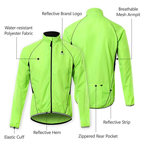 Walmeck- Reflecterend fietsjack voor heren, ademend, lange mouwen, fietsshirt, windmantel, vest, outdoorsportkleding - Image 5