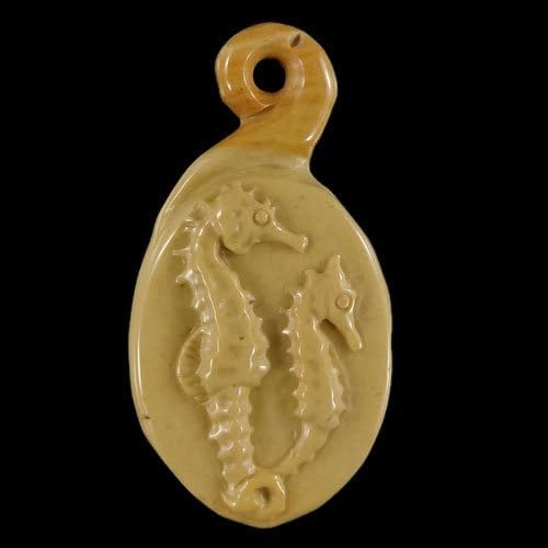 BI36326# Hand Carved Cameo Sea horse Succor creek Jasper Wearable Pendant Bead