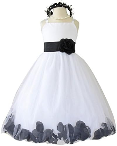 Flower Girl Dress Rose Petal Paperio Easter Wedding Girl White (Baby - 14)