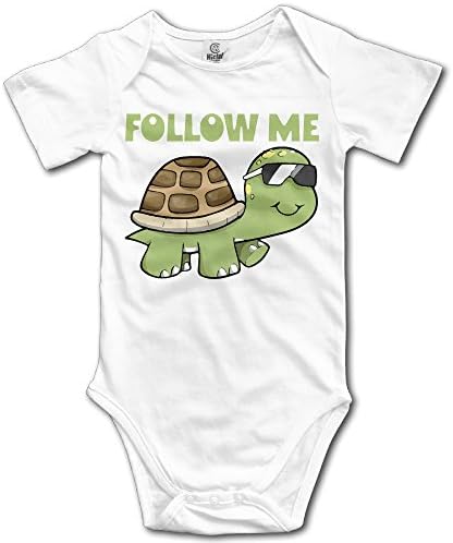 Follow Me Cool Cartoon Turtle Infant Baby Toddler Onesie Babysuit 12 Months White
