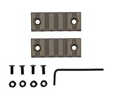 Monstrum Tactical Short Length (5 Slot/2.2 inch) Picatinny Rail for Keymod Systems (Flat Dark Earth x 2)