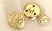 Premium NEW ~GOLD GOLF KING'S CREST~ METAL BLAZER BUTTON SET ~ 14-Piece Set of Shank Style Fashion Buttons For Double Breasted Blazers, Sport Coats, Jackets & Uniforms ~