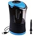 Electric Pencil Sharpener Heavy Duty Helical Blade, Auto-Stop Feature, 3 Size Holes, Fast Quiet USB Automatic Colored Pencil Sharpener with Pencil Sharpener Cleaning Brush (BLACK1)