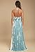 Blooming Jelly Women's Tie Back Halter Backless Drawstring Waist Tie Dye Split Summer Maxi Dress(M,Green)