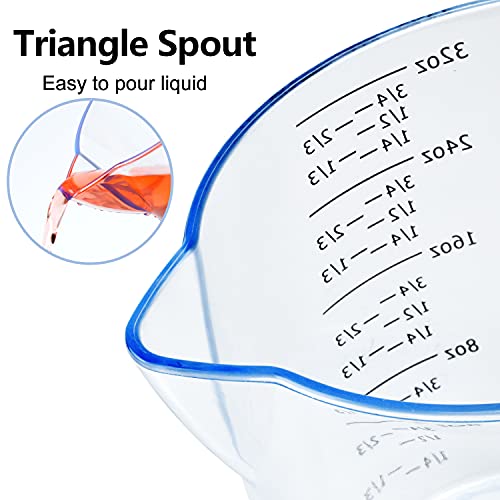 Measuring Cups Set, 3Piece Clear Plastic Measuring Cups with OZ & Cup