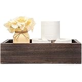 Mkono Bathroom Decor Box Toilet Paper Holder Wood Tank Box Storage Bin Basket with Mason Jar and Silk Flower Bathroom Kitchen Table Counter Funny Farmhouse Rustic Fall Home Decor