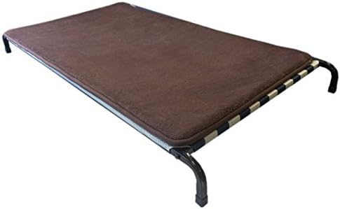 2 in 1:Durable Waterproof Mesh-Fiber Ballistic Nylon Orthopedic Dog Bed Tough Guard Steel Frame with Solid Slip Resistant Memory Foam Mat Topper for Small Medium or Large Pets (42''x28''x5'', Brown)